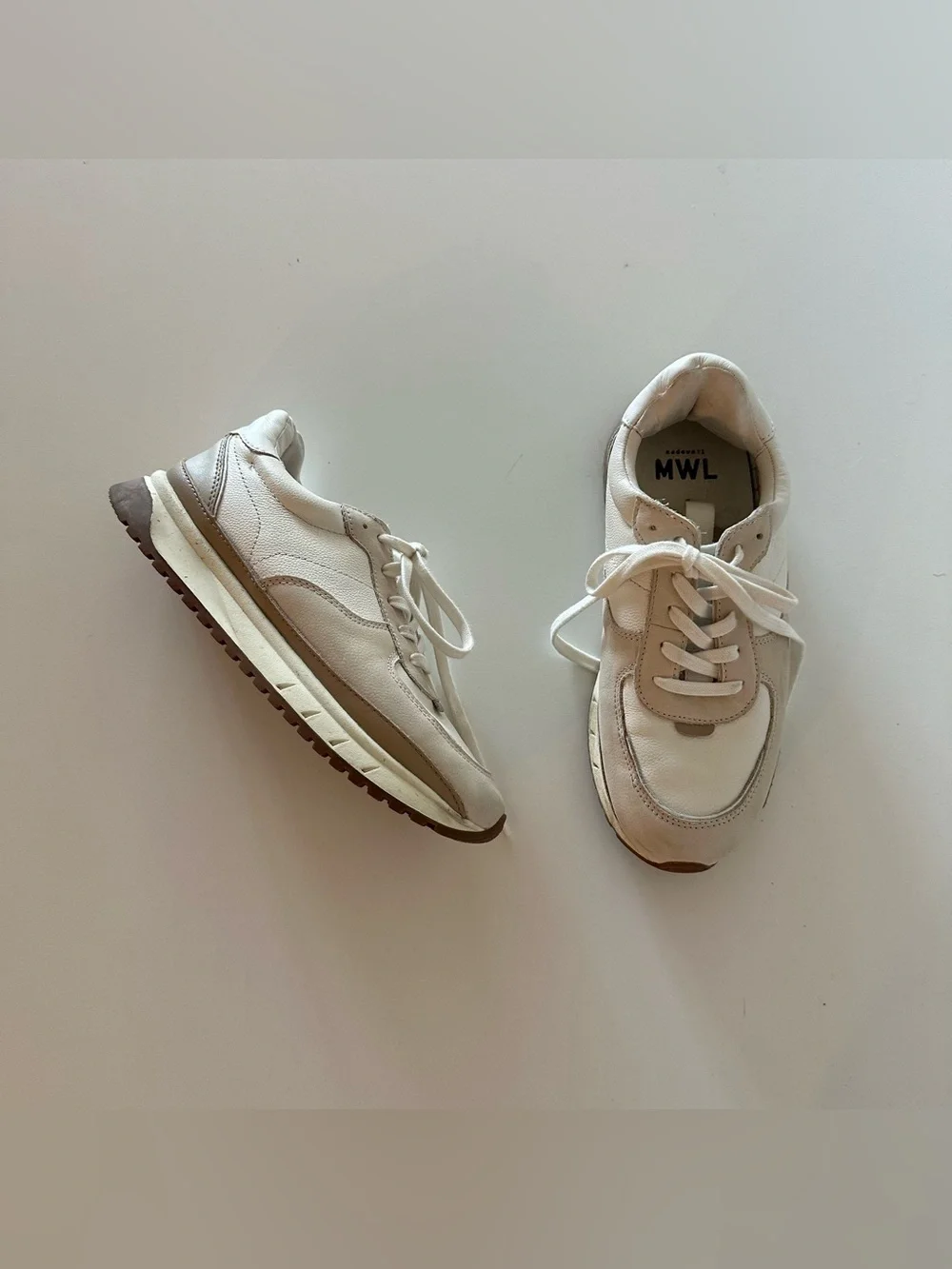 Madewell Kickoff Trainer Sneakers Antique Cream 9 Nubuck Leather Minimalist  Goo